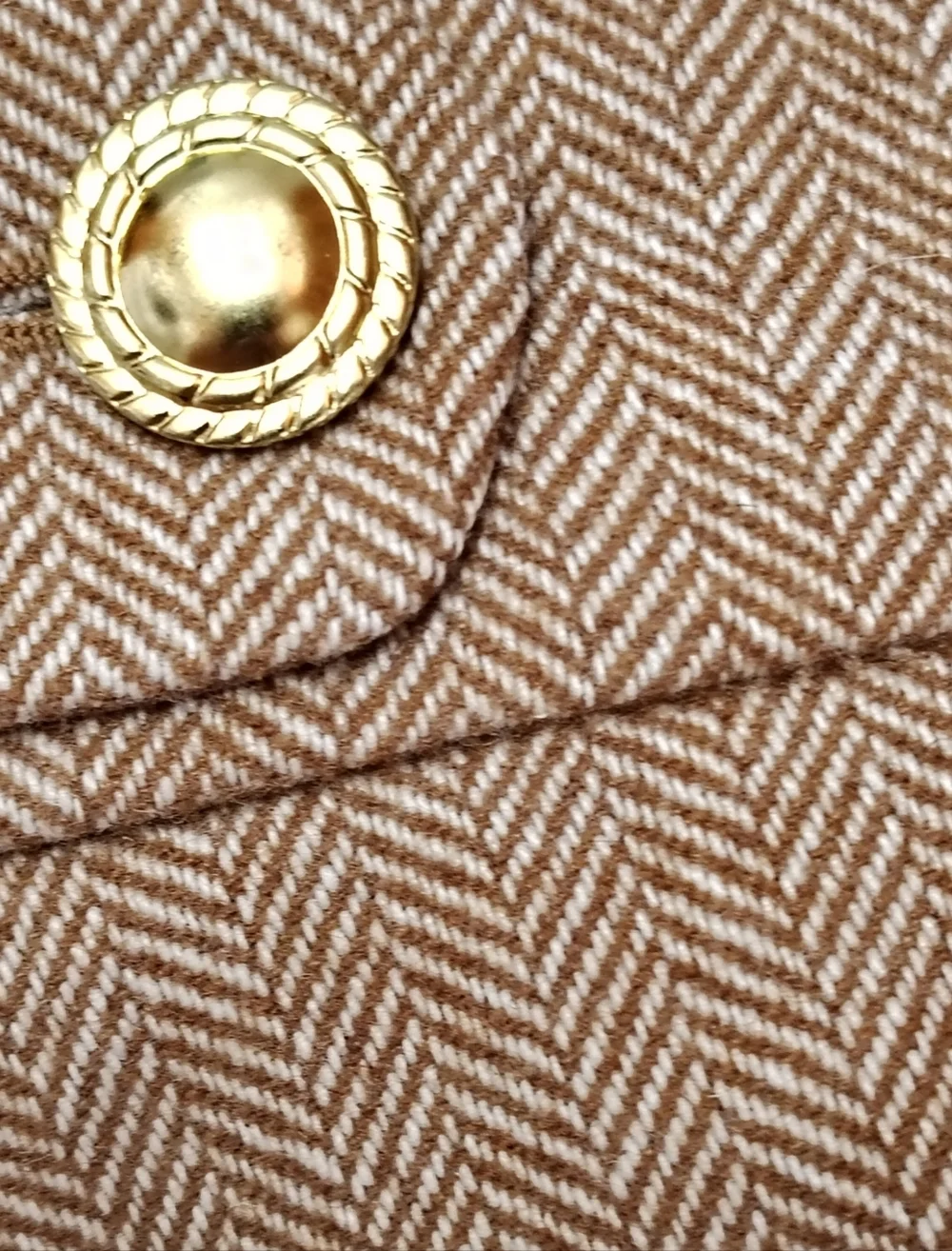 NWT J. Crew Sailor A Line Wool Blend Camel Herringbone Skirt Women's 14 Classic